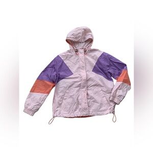 American Eagle Size Small Vintage Style Pastel Color Block Windbreaker Jacket